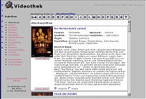 Videothek-Filmverzeichnis -- kein öffentlicher Zugang -- Videothek-Filmverzeichnis
-- kein öffentlicher Zugang --